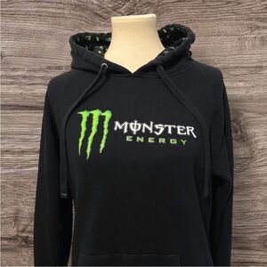 Y2K Monster Energy One Industries Pullover Hoodie Sweatshirt Black Medium VGUC